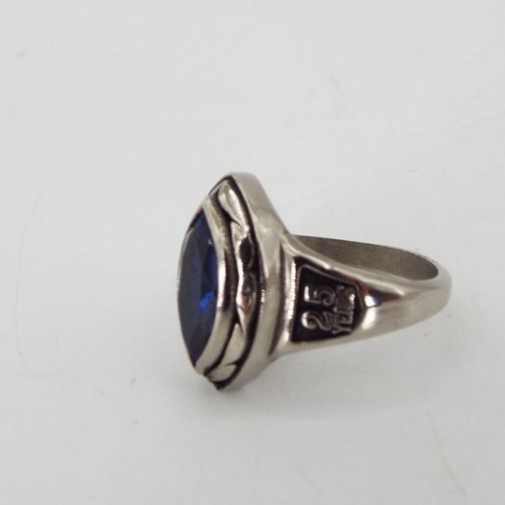Vintage UAW Local 599 Women's Ring 25 Years of Service Blue Stone Size 6 - Picture 6 of 10